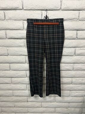 Truth by Republic Plaid Pants Women L Stretch Flare Trouser Career